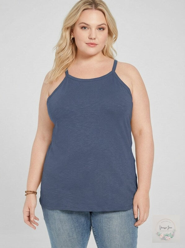 Aveto Trendy Plus Size Halter Tank Top, Size 2X