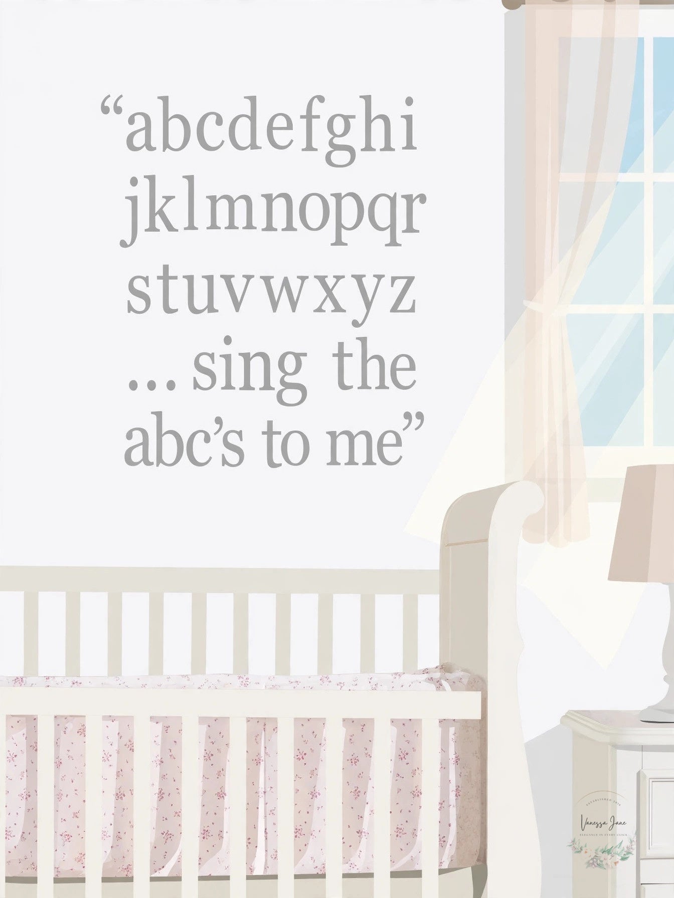 Wall Pops Brewster Dove Gray Alphabet Letters Wall Decals A-Z