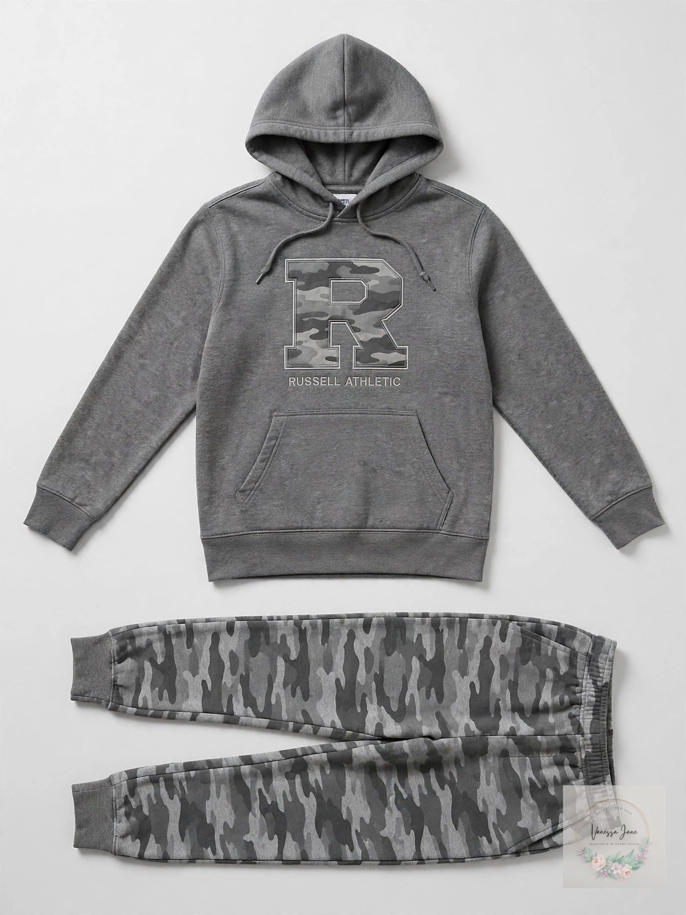 Russell Athletic Boys Grey Camo Hoodie & Pants Set, Size 6
