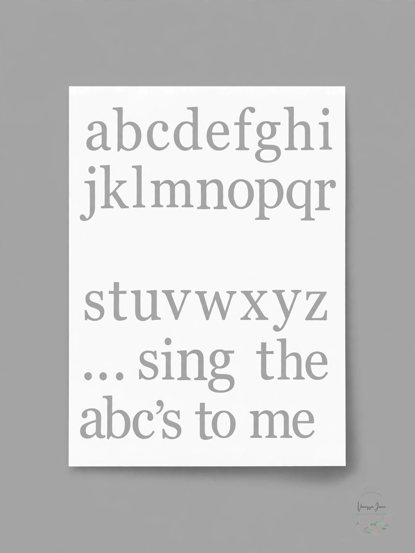 Wall Pops Brewster Dove Gray Alphabet Letters Wall Decals A-Z