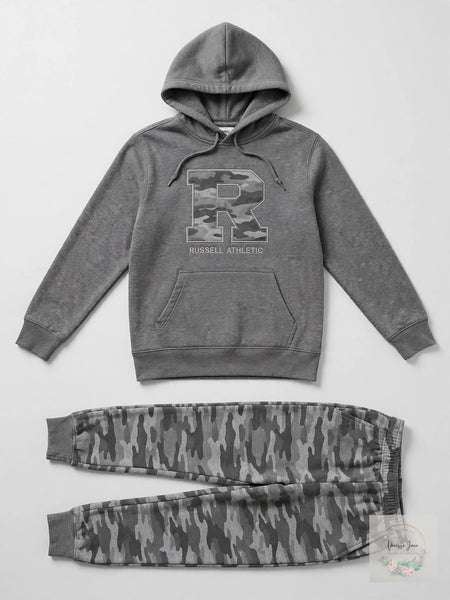 Russell Athletic Boys Grey Camo Hoodie & Pants Set, Size 6
