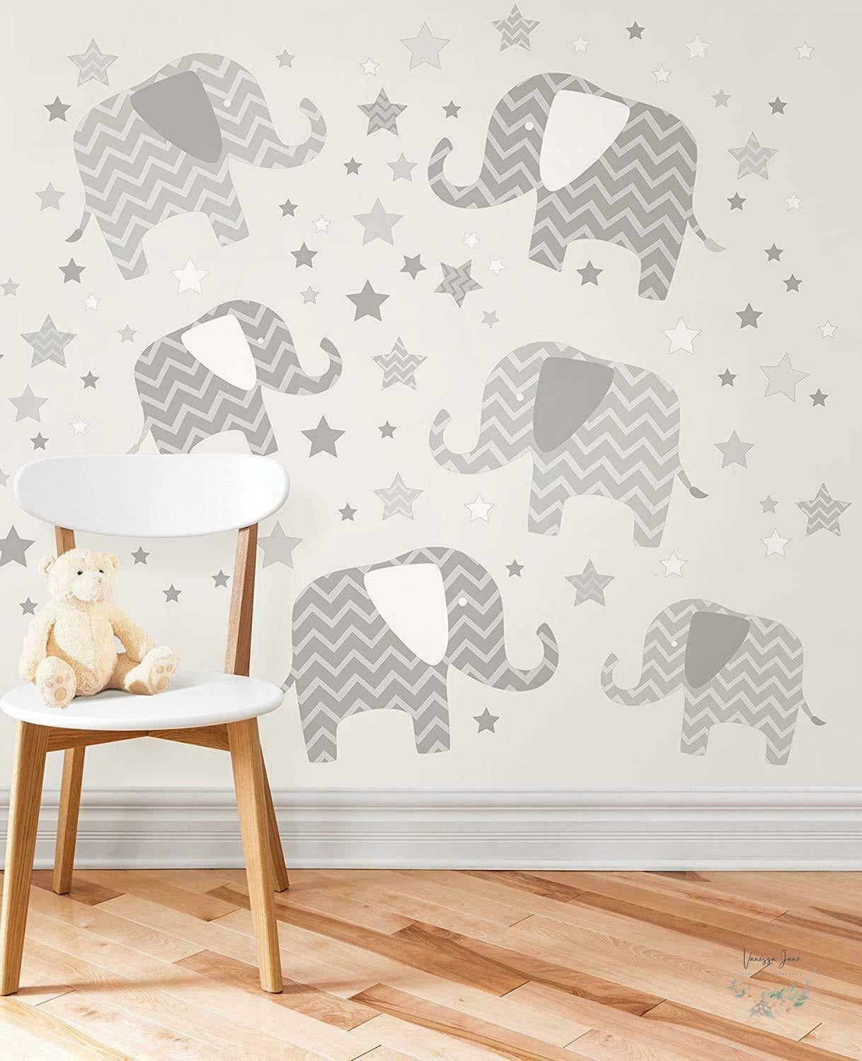 WallPops Elephants Wall Art Kit - lifestyle photo