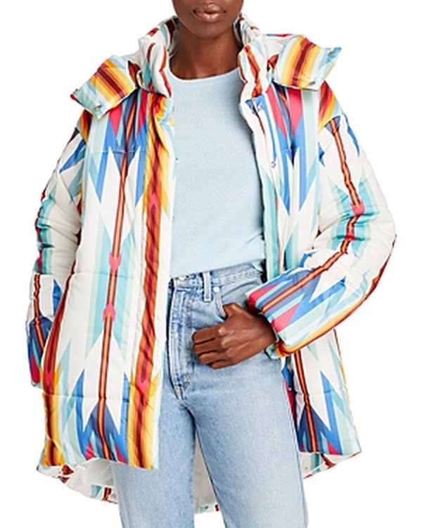 Aqua X Pendleton Cocoon Puffer Coat, Size XS