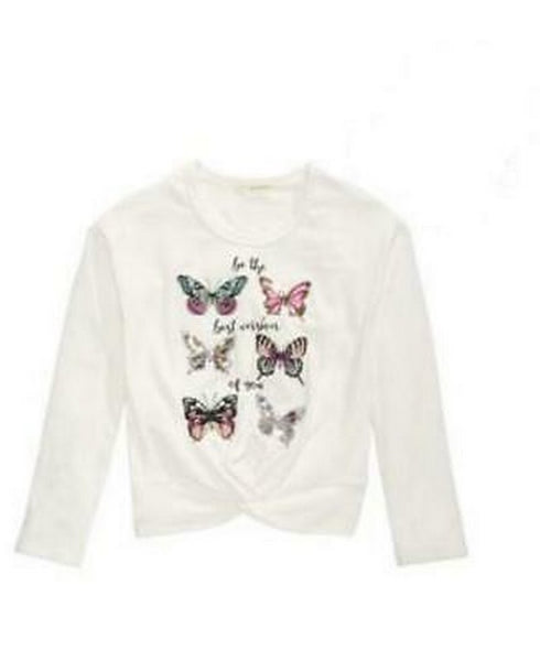 Belle Du Jour Big Girls Sequined Butterfly Sweatshirt, Size XL