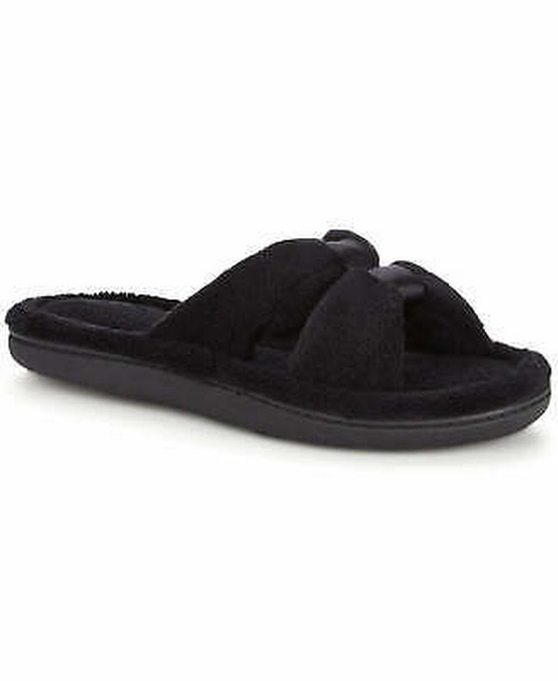 Isotoner Micro-Terry Satin Slide Slipper