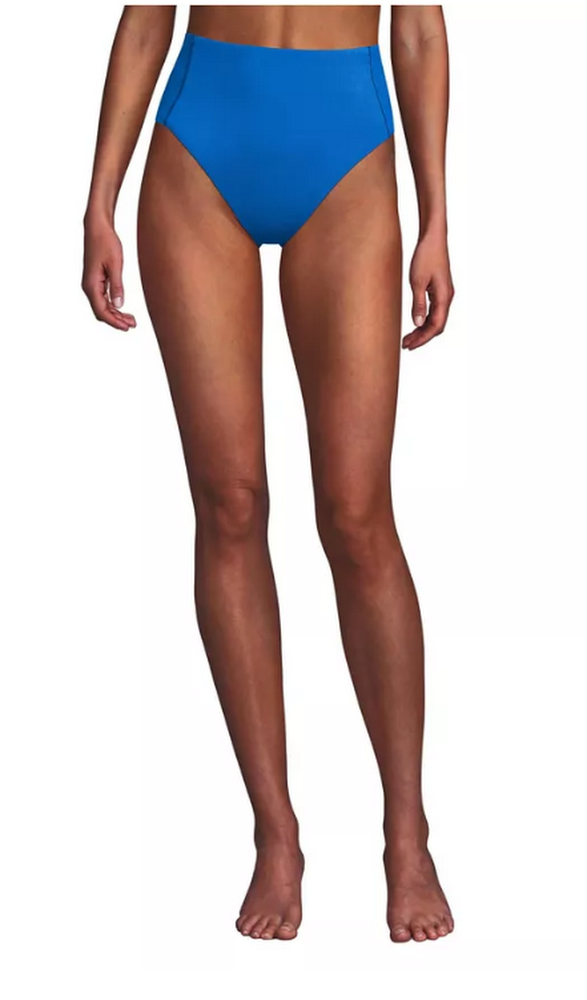 Lands End High Waisted High Leg Bikini Bottoms, Size 8