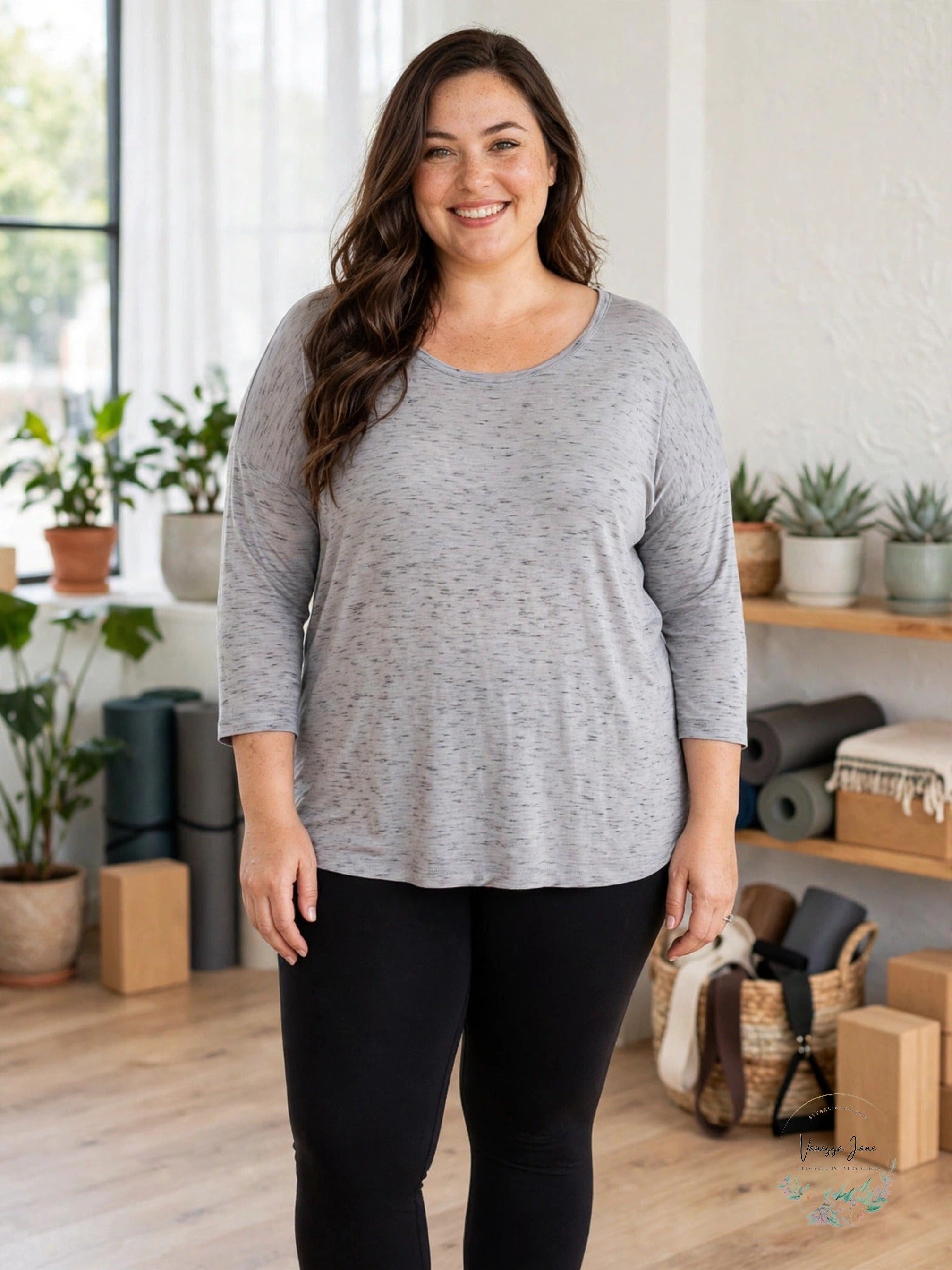 Ideology yoga tee grey lifestyle