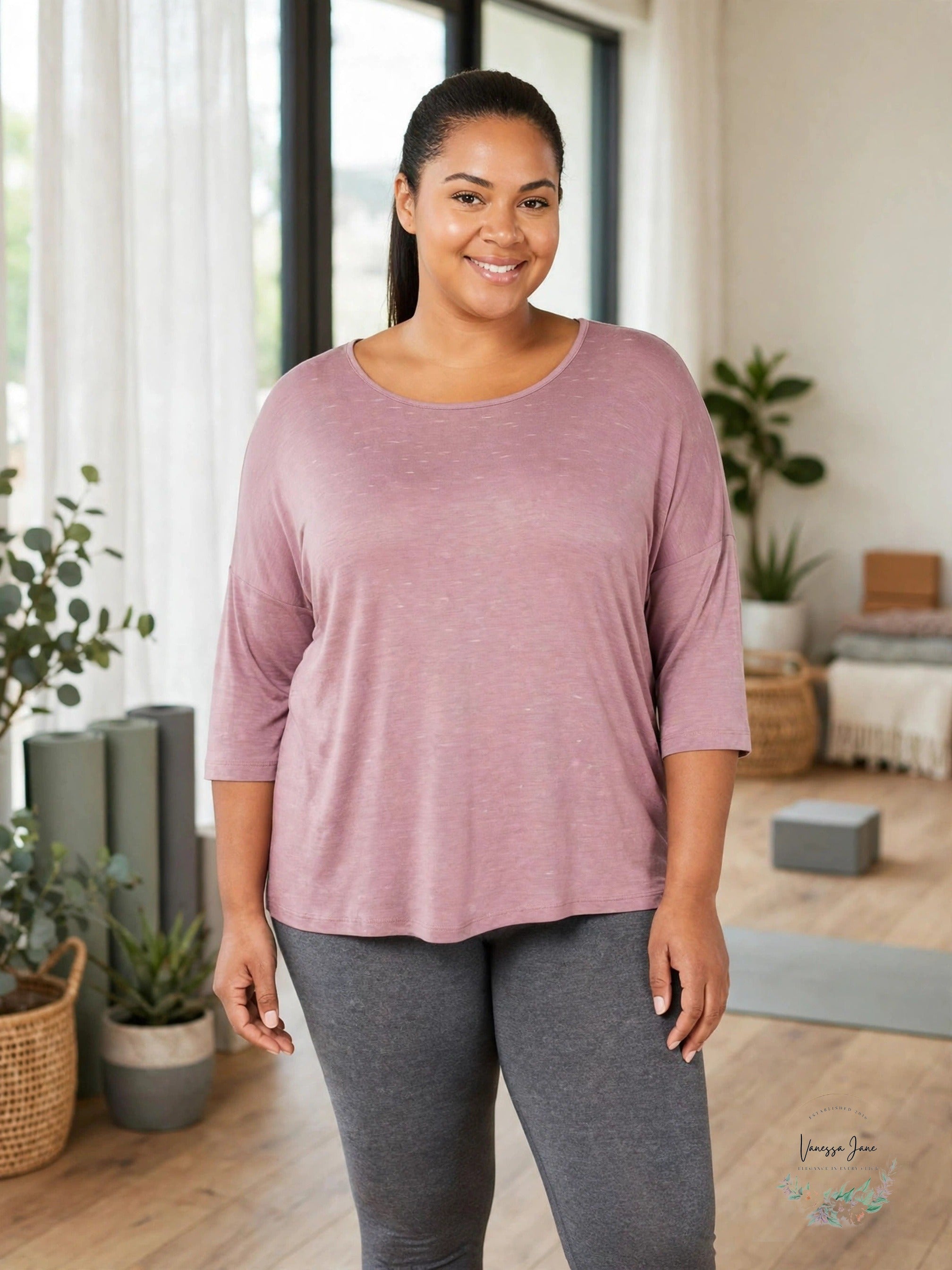 Ideology yoga tee rose lifestyle