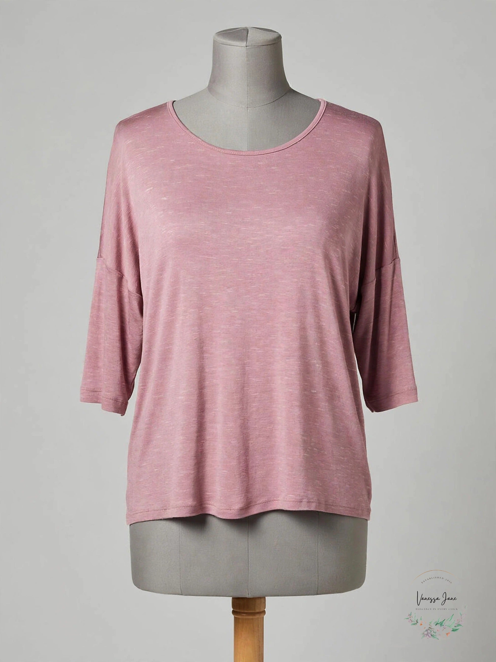 Ideology yoga tee rose stock