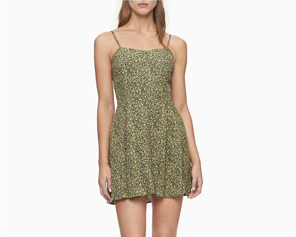 Calvin Klein Jeans Womens Micro Leopard Line Mini  Dress