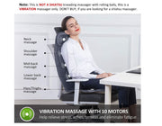 Snailax Massage Seat Cushion With Heat and 10 Vibrating Motors, Black