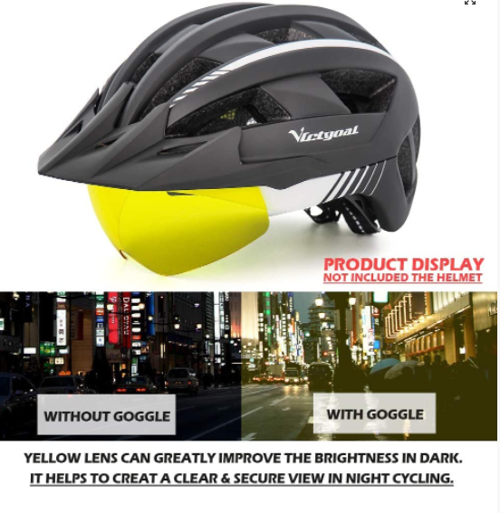 Victgoal Bike Helmet Goggles Visor Strong Magnetic Eye Shield
