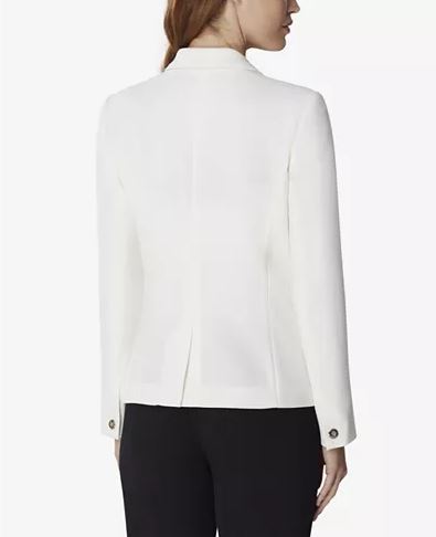 Tahari Asl Single-Button, Notched Collar Blazer, Size 4/Ivory