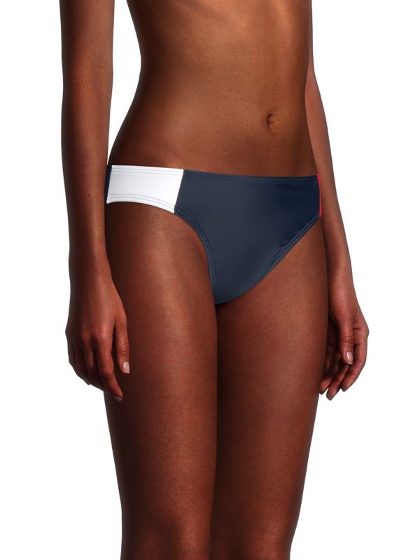 Tommy Hilfiger Womens Skinny Colorblock Bikini Bottom – Sky Captain