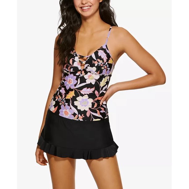 Hula Honey Hula Honey Juniors Luna Floral Strappy Tankini Top