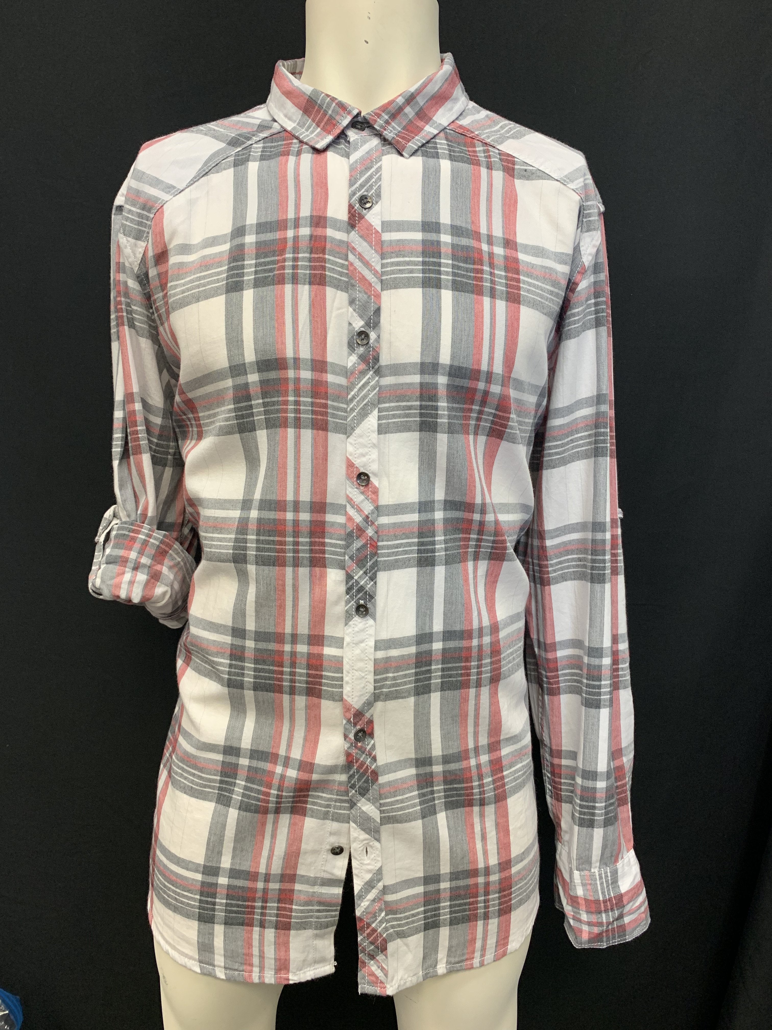 inc mens dress shirt INC Mens Size L Striped Cotton Dress Shirt Long Sleeve