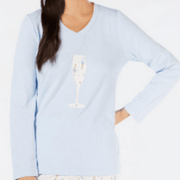 Charter Club Brushed Cotton Knit Pajama Top, Size  Medium