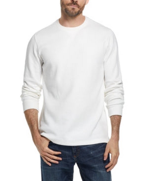 Weatherproof Mens T-Shirt Waffle Knit Long Sleeve Tee