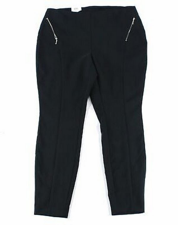 INC Pants Black Plus Zip-Pockets Skinny Leg Stretch ,Size 22W/Deep Black