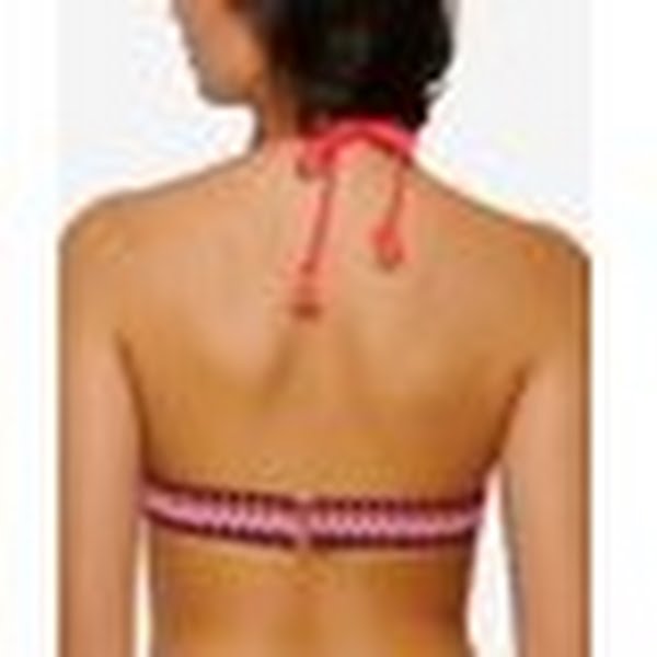 Hula Honey Womens Coral Push-Up Hook and Eye Closure Tie Zinc Triangle Swimsuit