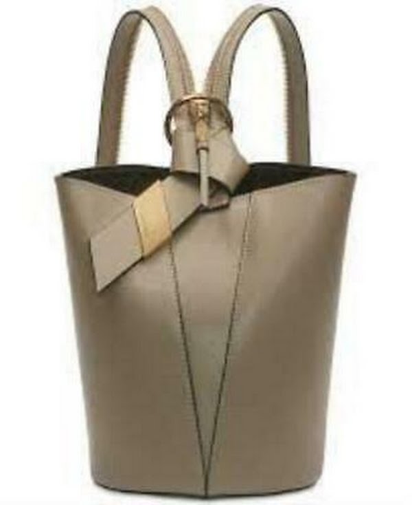 Calvin Klein Karsyn Leather Convertible Mini Hobo Backpack/Molasses/gold