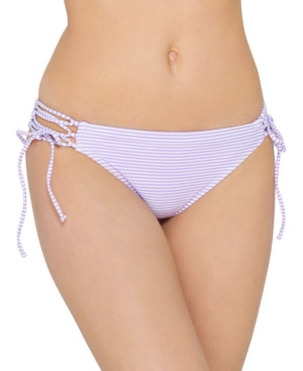 Hula Honey Juniors Sailor Stripe Tie Hipster Bikini Bottoms, Size Small