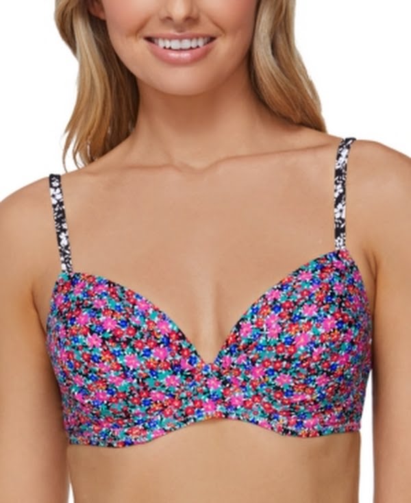 Raisins Juniors’ Sunshine Moonshadow Underwire Bikini Top – Pink Multi