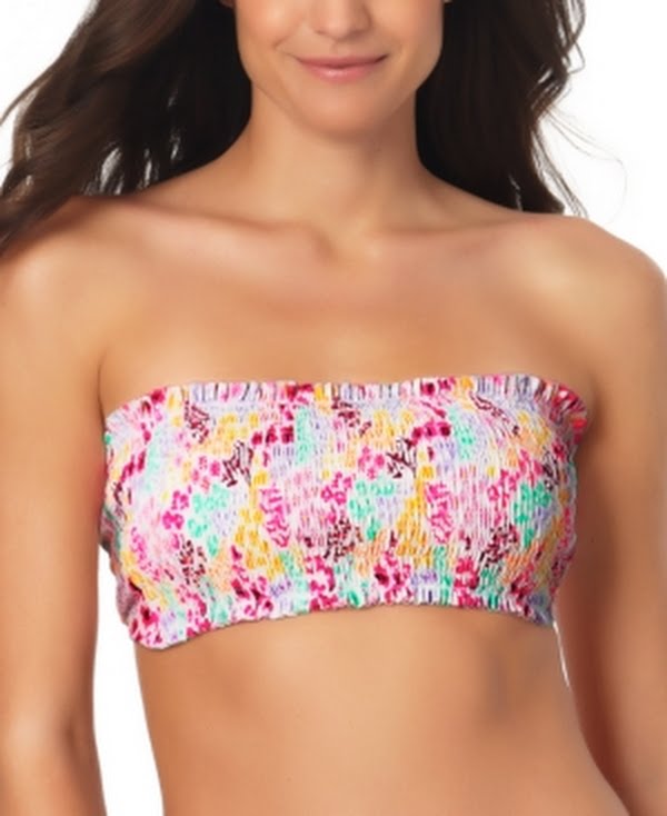 Salt + Cove Cabana Smocked Bandeau Bikini Top