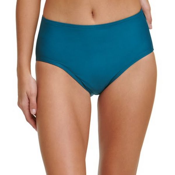 DKNY Teal Classic High Waist Bikini Swim Bottom, Us XL