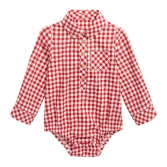 First Impressions Baby Boys Cotton Check Long-Sleeve Bodysuit, Size 6/9Months