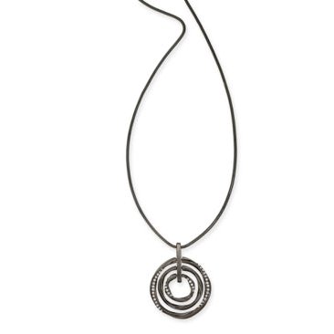Alfani Hematite-Tone Pave Multi-Circle Pendant Necklace