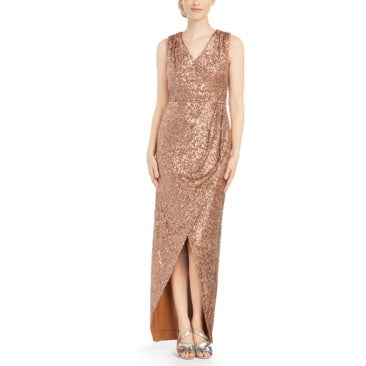 Calvin Klein Draped Sequined Gown, Size 4