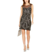 Adrianna Papell Embellished Illusion Dress, Size 2