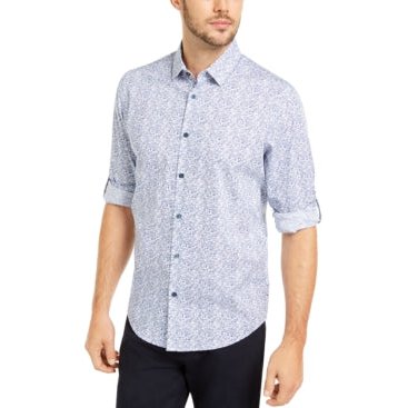 Alfani Mens Geo Static-Print Shirt