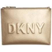 DKNY Mott Pouch Debossed Leather Logo Pouch