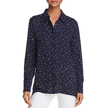 Bardot Open-Back Polka Dot Blouse, Size XS