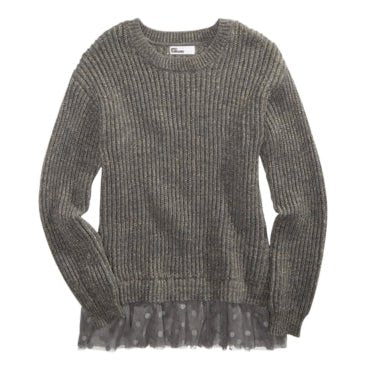 Epic Threads Girls Lace Peplum Sweater, Large