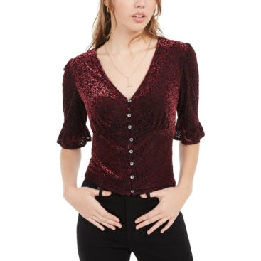 American Rag Juniors Burnout Velvet Top, Size Medium