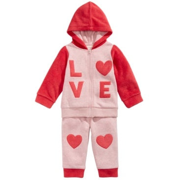 First Impressions Baby Girls Love Minky Hoodie and Pants