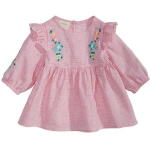 First Impressions Baby Girls Striped Floral-Embroidered Top, Size 18 Months