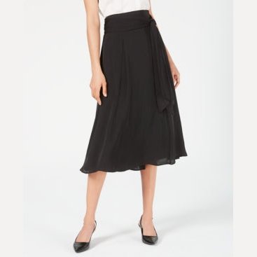 Alfani Womens Satin Smocked MIDI Skirt, Size Small