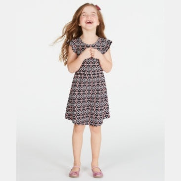 Epic Threads Super Soft Little Girls Geo-Print Fit and Flare Dress, Size 5