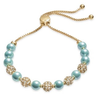 Charter Club Pave and Imitation Pearl Slider Bracelet