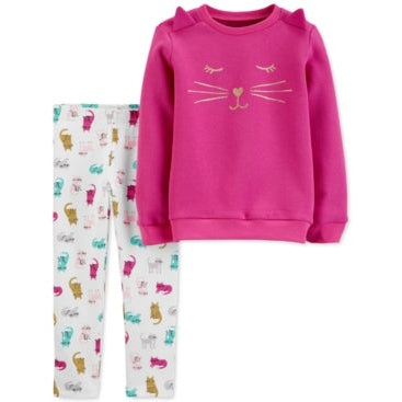 Carters Baby Girls 2-Pc. Fleece Sweatshirt and Leggings Set