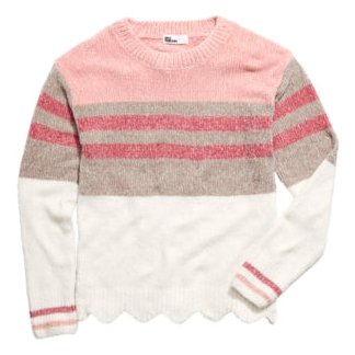 Epic Threads  Girls Striped Chenille Sweater, Size S/Pink