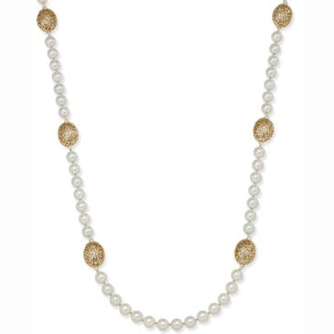 Charter Club Large Bead and Imitation Pearl Long Necklace