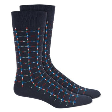 Alfani Mens Pixel Windowpane Socks, Size 10-13