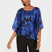 Alex Evenings Printed Tiered Blouse, Size Small