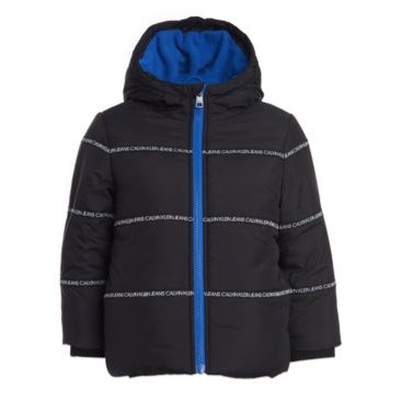 Calvin Klein Little Boys Hooded Logo-Tape Bubble Jacket ,Size 5/6