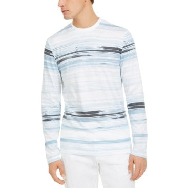 Alfani Mens Cotton Striped T-Shirt